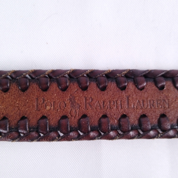 Vintage Polo Ralph Lauren Braided Leather Embossed Belt Small - Picture 6 of 8